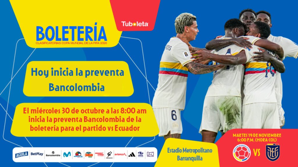 Inicia la preventa de boletería para clientes Bancolombia
